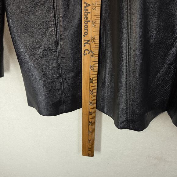 Vtg Colebrook Leather Jacket XL Black Button Designer Soft Party Business - Picture 4 of 16